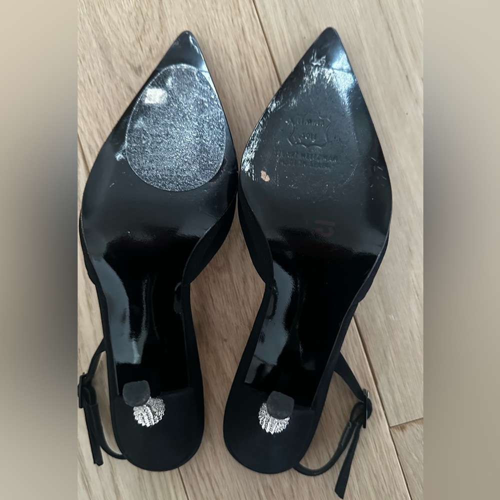 Stuart Weitzman fabric fancy sling back heels 5.5 - Picture 8 of 16